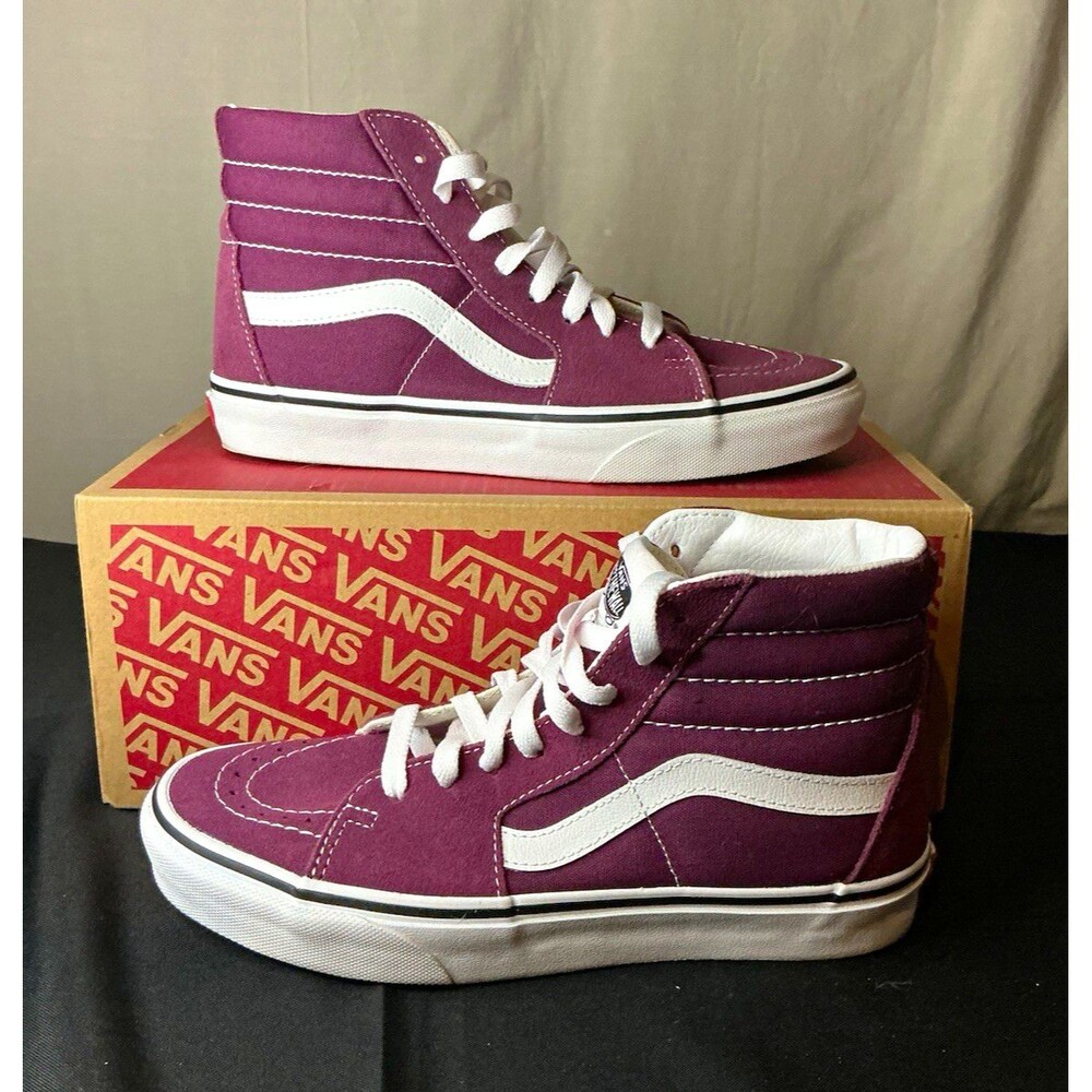 VANS Sk8-Hi Purple/White High Top Lace-Up Skate Sneaker Classic Logo M6/W7.5